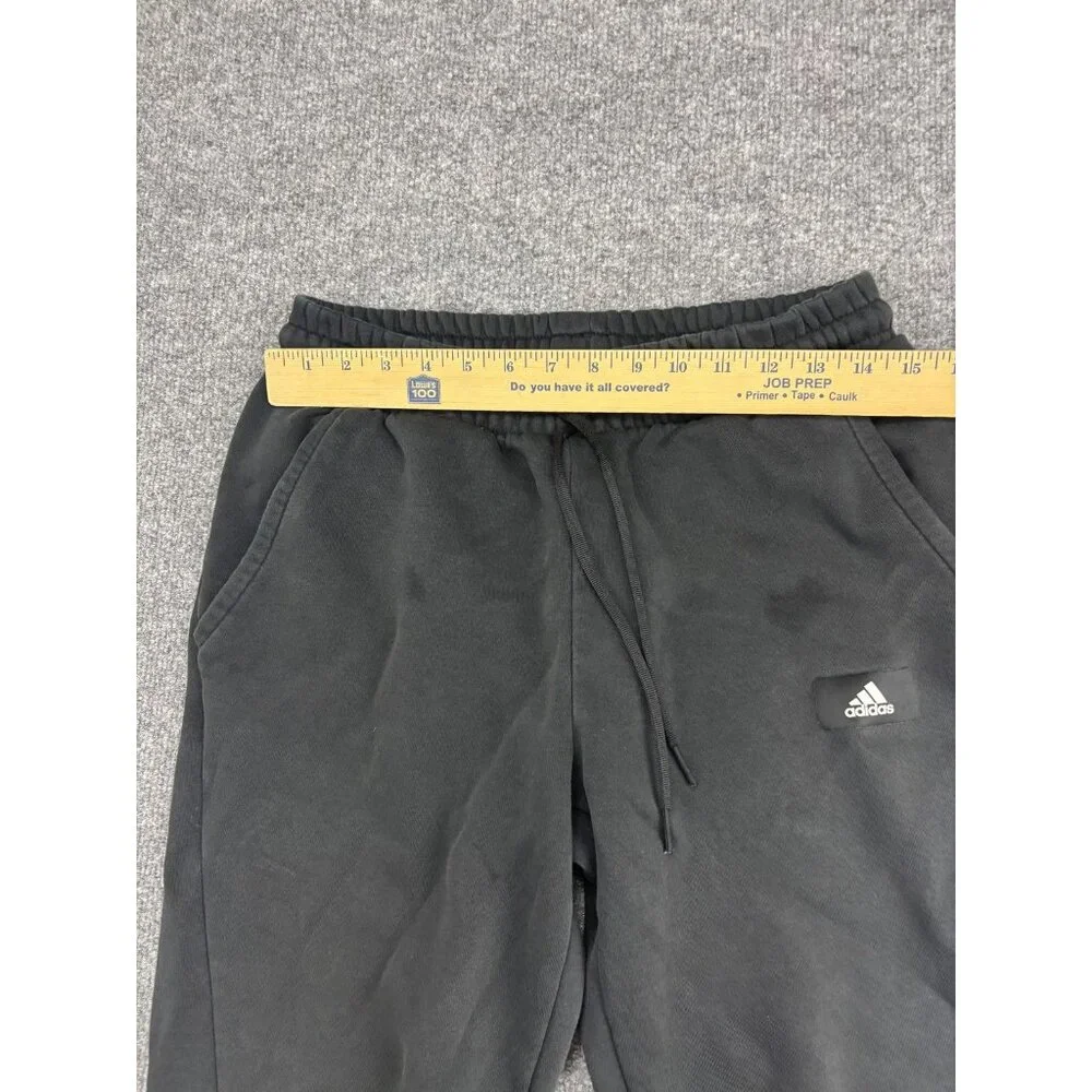 Adidas Sweatpants Mens Medium Black Fleece Joggers Side Stripe Colorblock Logo - Picture 3 of 10